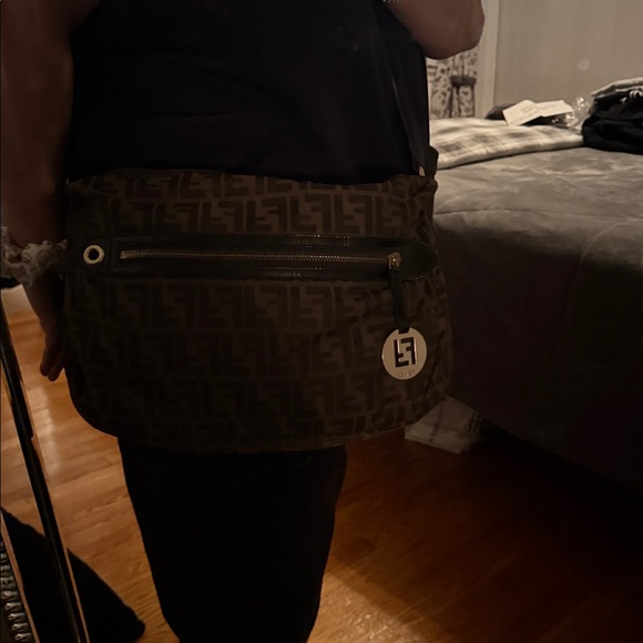 Preloved Fendi crossbody bag great condition FF long brown color nylon - Picture 12 of 13